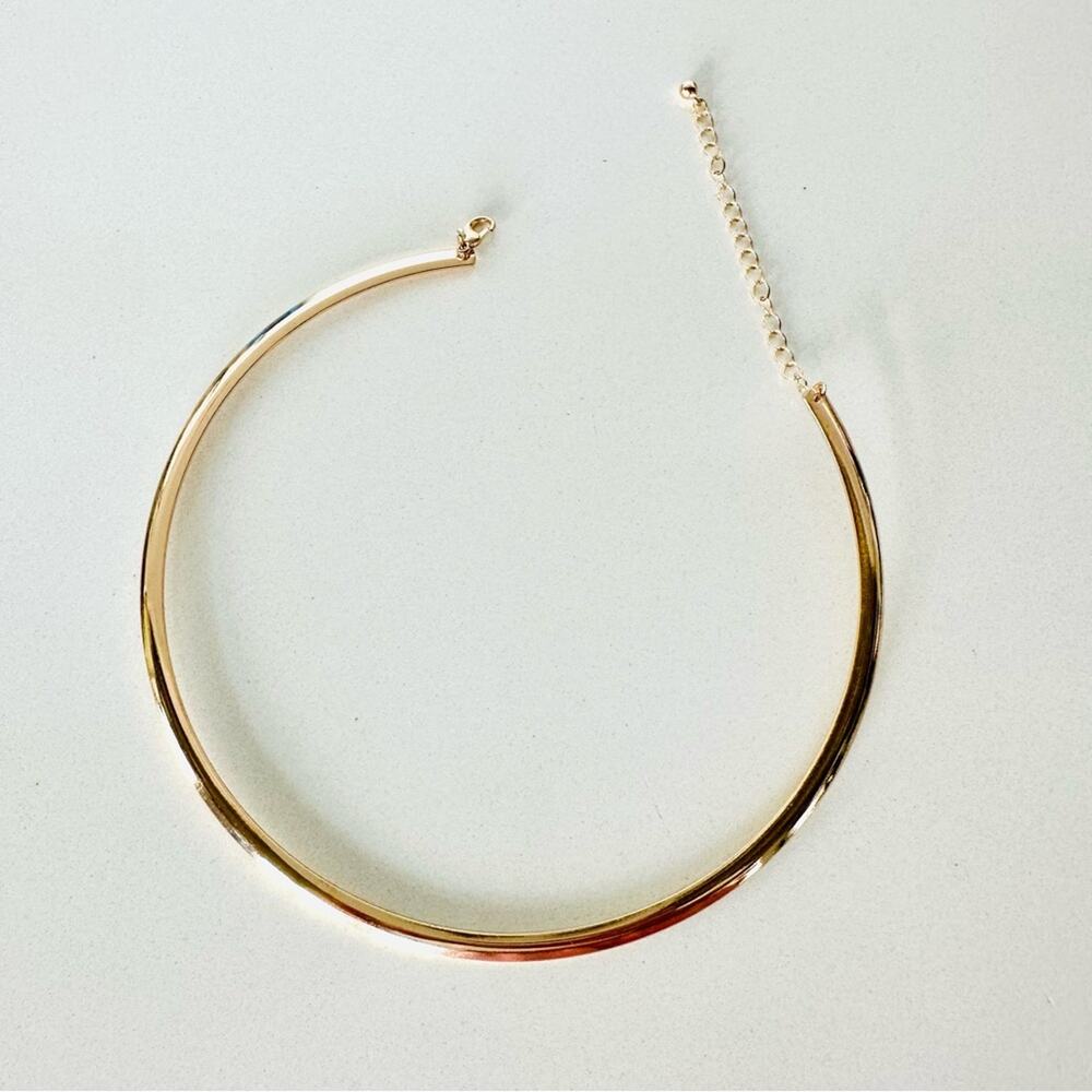 NEW NORDSTROM REVOLVE 18kt Gold Plated Choker Slim Collar Necklace Jewelry Retro - Picture 8 of 12